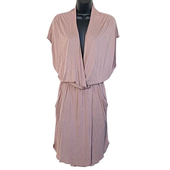 Wilfred Aritzia Blush Pink Drape Front Knee Length Dress Sz S - Picture 4 of 14